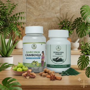 Ayurvedic Fat Burner & Energy Booster Combo - Garcinia Cambogia & Spirulina Tablets