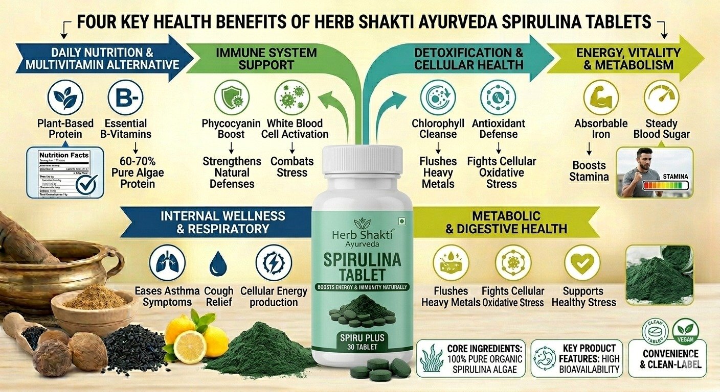 Herb Shakti Spirulina Tablets | 100% Natural Superfood Supplement - Image 3